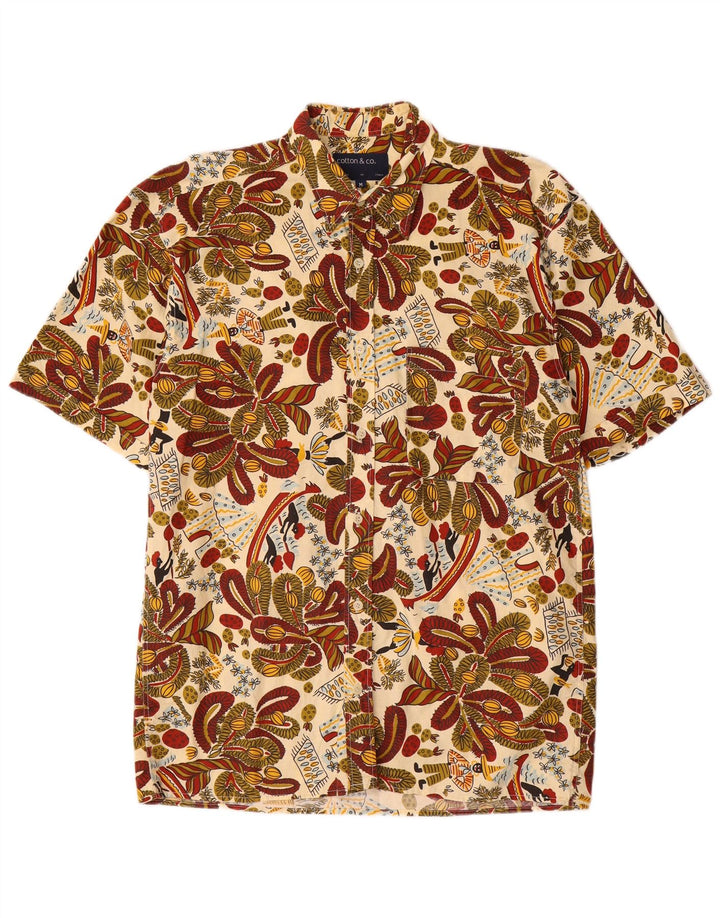 Vintage Ανδρικό κοντομάνικο πουκάμισο Βαμβακερό Paisley μεσαίο πολύχρωμο