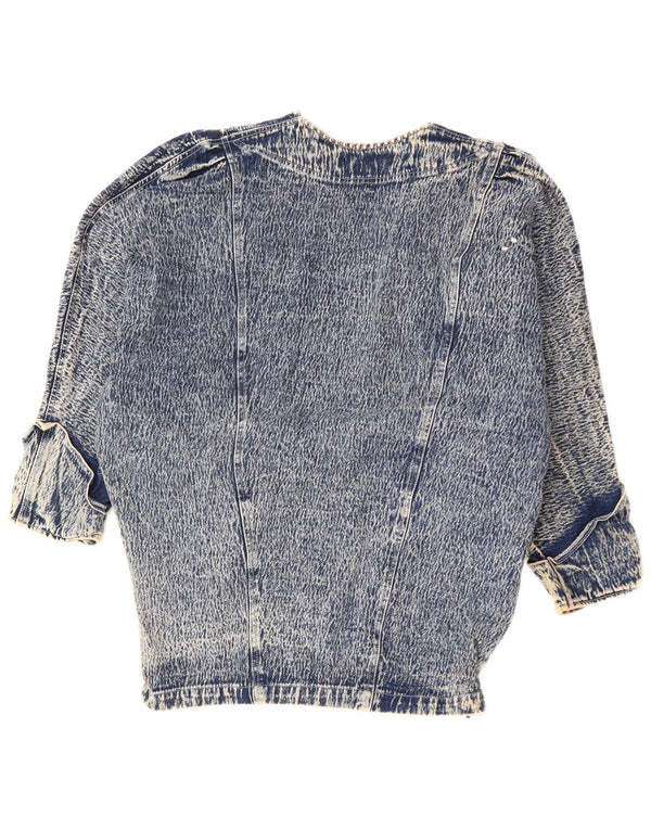 JAZZINO Γυναικείο 3/4 μανίκι τζιν μπουφάν UK 18 XL μπλε φλοράλ