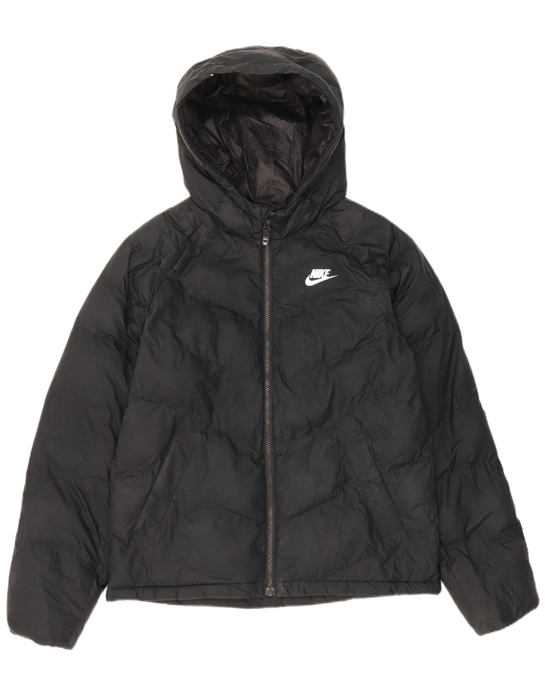 Μπουφάν Nike Boys με κουκούλα με επένδυση 13-14 ετών XL μαύρο πολυεστέρα