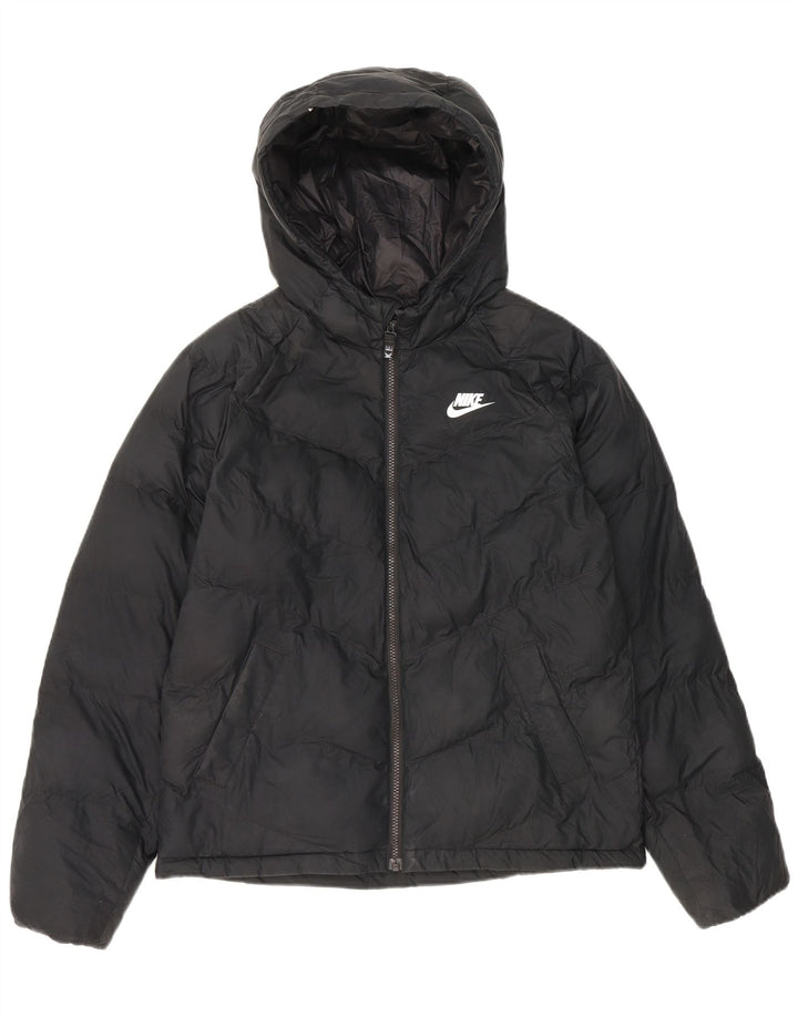 Μπουφάν Nike Boys με κουκούλα με επένδυση 13-14 ετών XL μαύρο πολυεστέρα