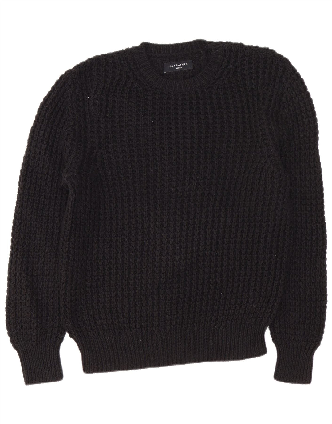Ανδρικό πουλόβερ All Saints Crew Neck Jumper Μεσαίο μαύρο βαμβακερό