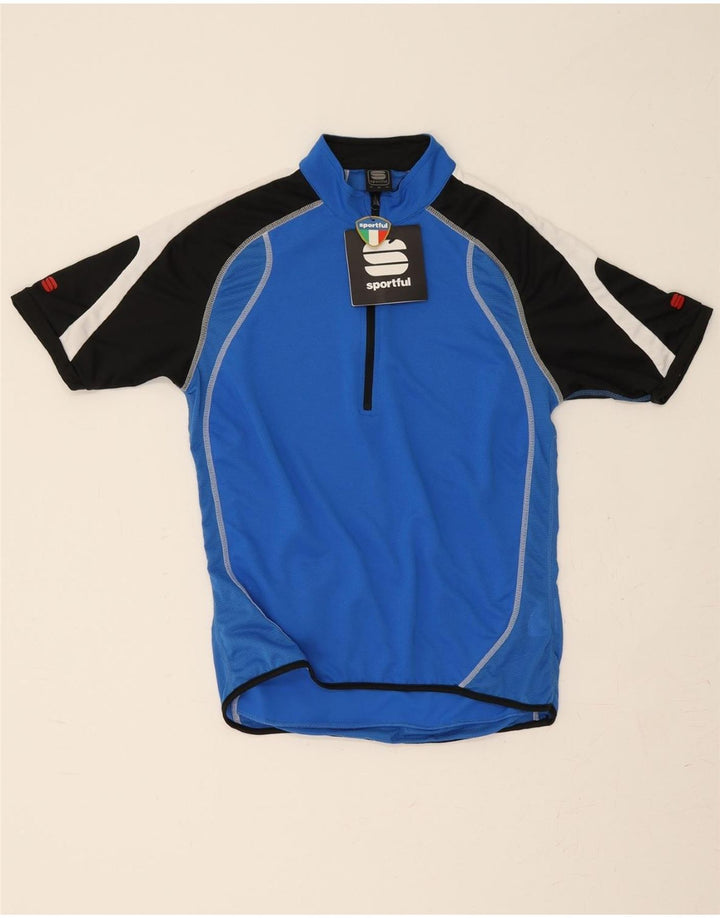 SPORTFUL Womens Zip Neck Pullover Tracksuit Top UK 12 Medium Blue Vintage Sportful and Second-Hand Sportful from Messina Hembry 