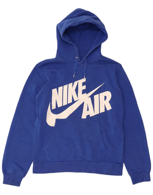 NIKE Ανδρικό Air Graphic Hoodie Jumper από μεσαίο μπλε βαμβακερό