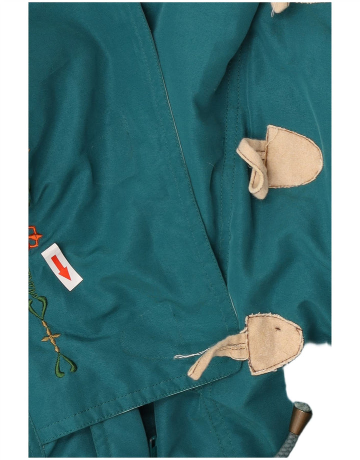 Vintage γυναικείο μπουφάν με κουκούλα UK 18 XL μπλε πολυεστέρας