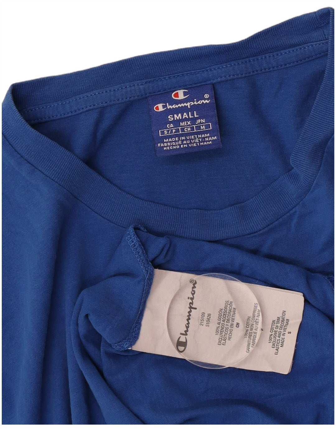 Champion Ανδρικό γραφικό T-Shirt Top Μικρό Μπλε Βαμβακερό