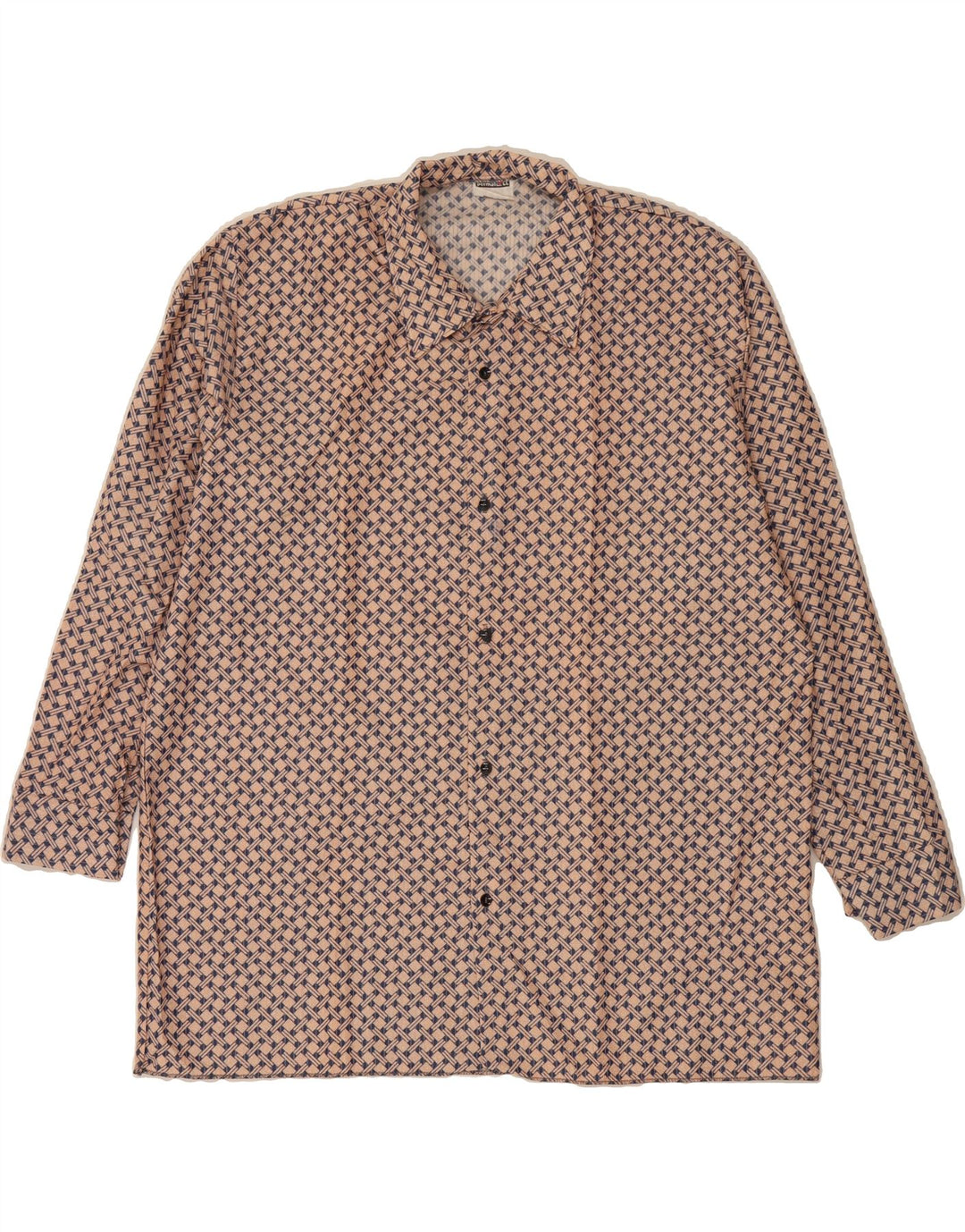 VINTAGE Mens Shirt Size 45 Large Beige Check Vintage Vintage and Second-Hand Vintage from Messina Hembry 