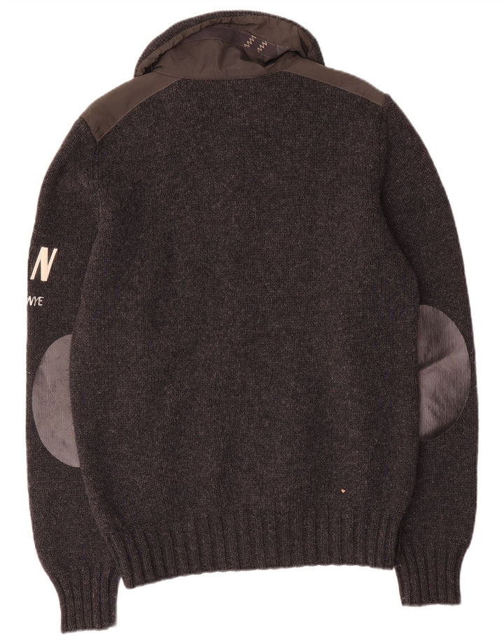 Murphy & Nye Mens Sailmakers Graphic Cardigan πουλόβερ μεγάλο γκρι μαλλί