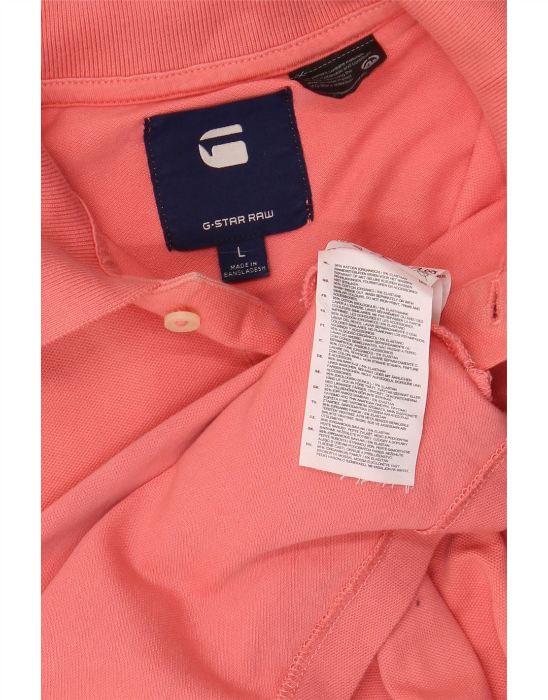 Ανδρικό πουκάμισο πόλο G-STAR μεγάλο ροζ βαμβακερό