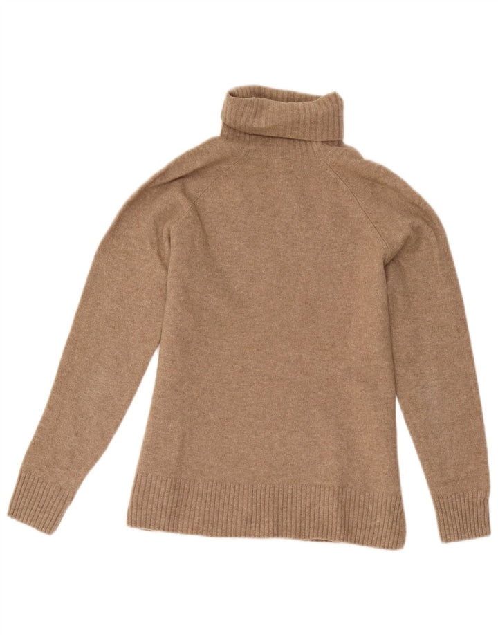Massimo Dutti Γυναικείο πουλόβερ με ρολό λαιμόκοψη UK 10 Μικρό καφέ μαλλί
