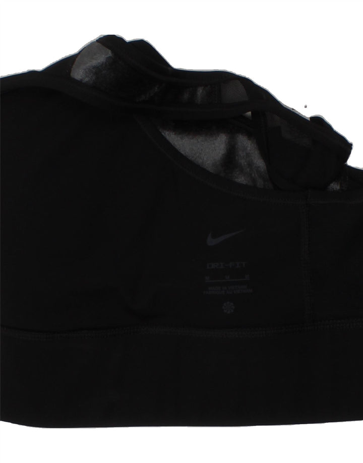 NIKE Womens Sport Bra Top UK 14 Medium Black Colourblock Polyester Sports Vintage Nike and Second-Hand Nike from Messina Hembry 