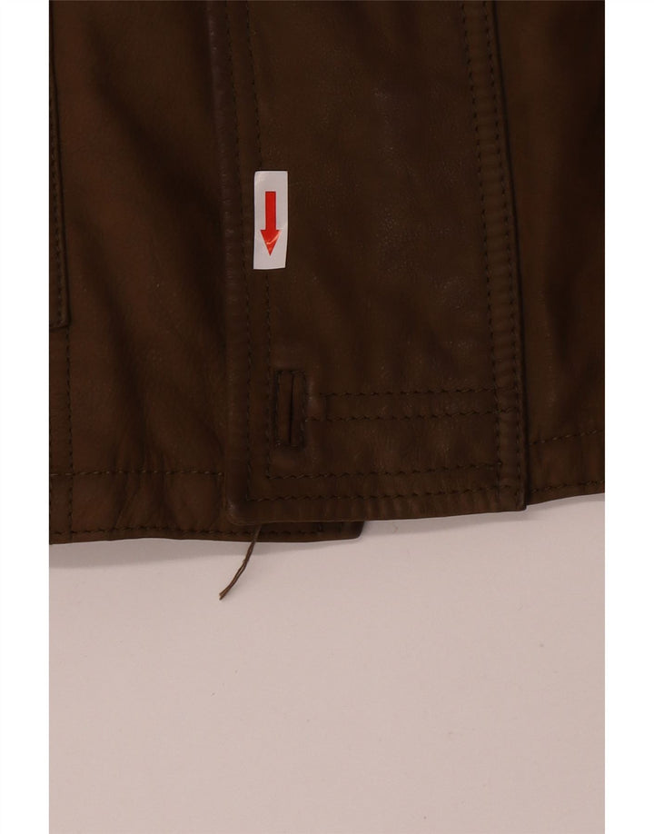 Martin Eden Ανδρικό Δερμάτινο Παλτό IT 50 Large Khaki Leather
