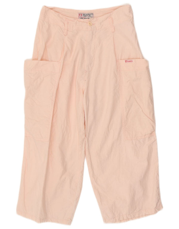VINTAGE Womens High Waist Straight Capri Trousers IT 46 Large W28 L20 Pink