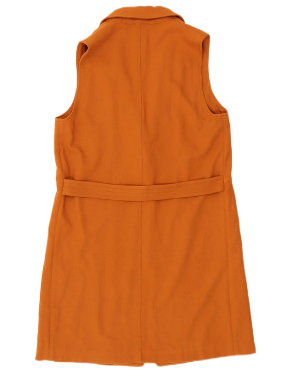 Zara Γυναικείο Trafaluc Longline Gilet UK 12 Medium Orange Polyester