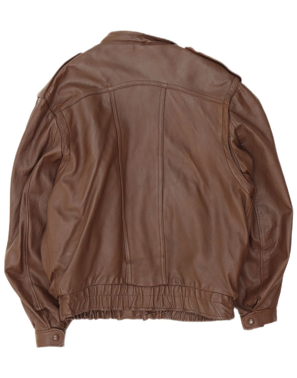 Vintage Ανδρικό Στρατιωτικό Δερμάτινο Μπουφάν UK 36 Small Brown