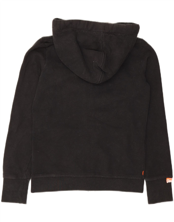 Ανδρικό πουλόβερ με κουκούλα με φερμουάρ Superdry, μικρό μαύρο βαμβακερό