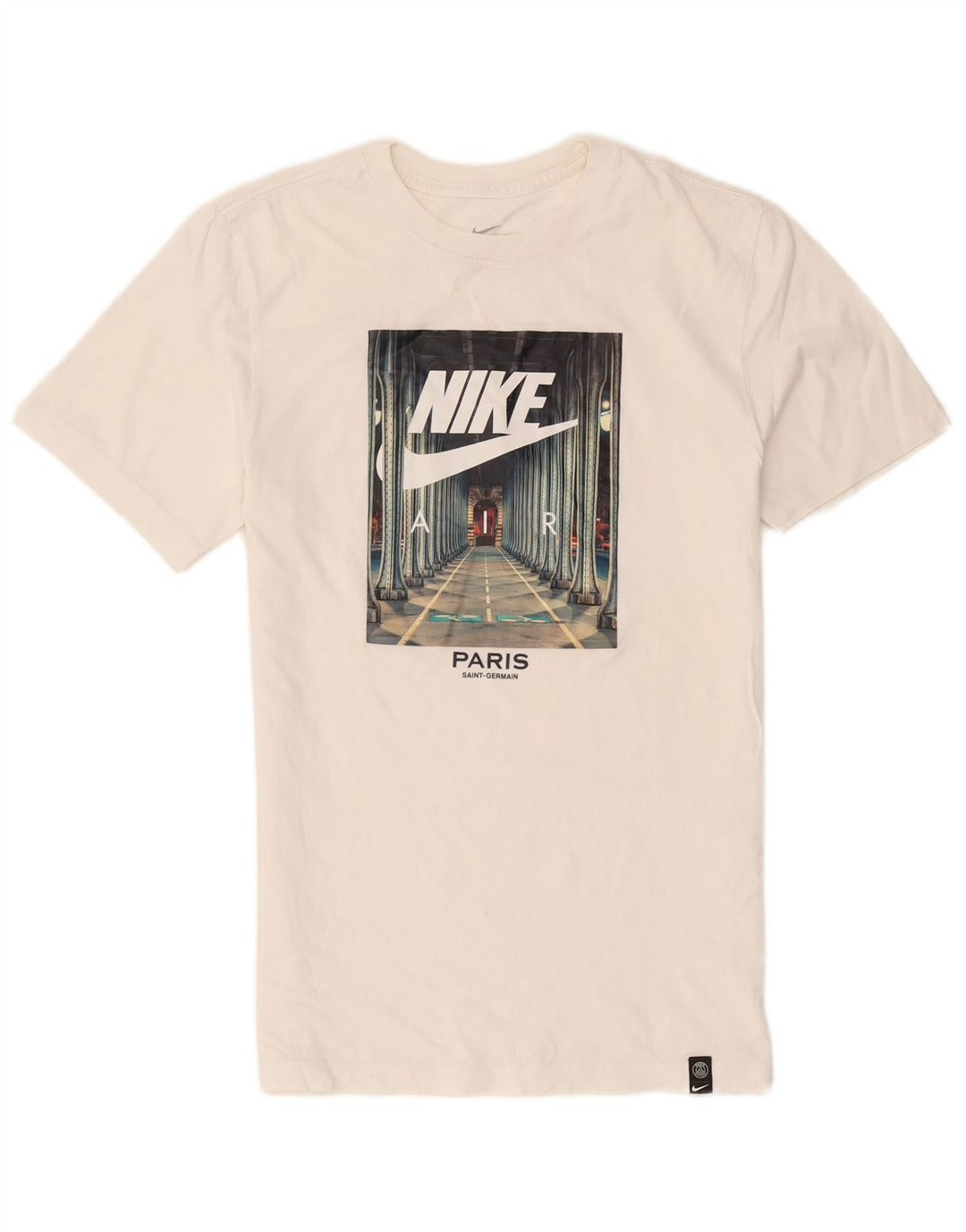 Ανδρικό γραφικό μπλουζάκι Nike, μικρό λευκό βαμβακερό