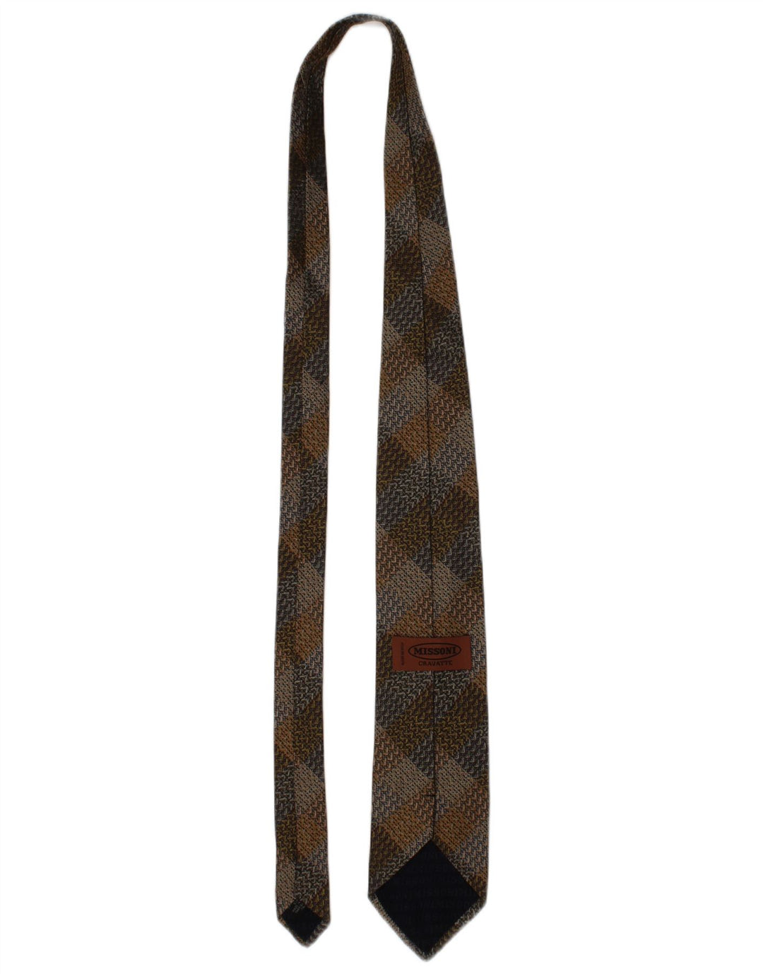 Missoni Ανδρική γραβάτα Cravatte One Size Καφέ καρό μεταξωτό σχεδιαστή