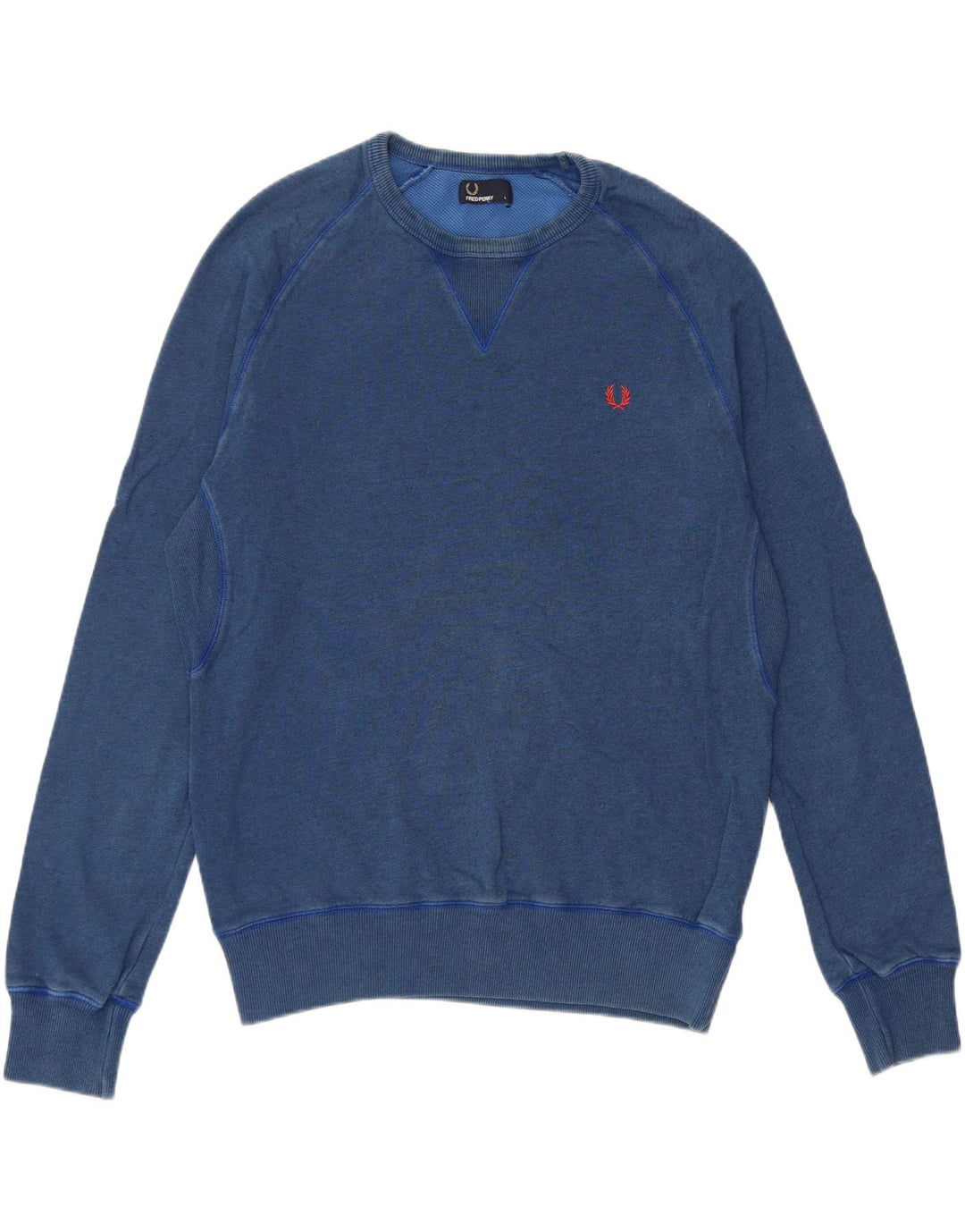 Fred Perry Ανδρικό Φούτερ Jumper Μεγάλο Μπλε Βαμβακερό