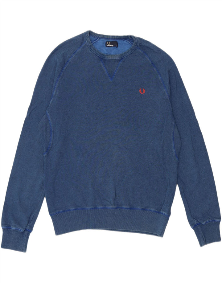 Fred Perry Ανδρικό Φούτερ Jumper Μεγάλο Μπλε Βαμβακερό