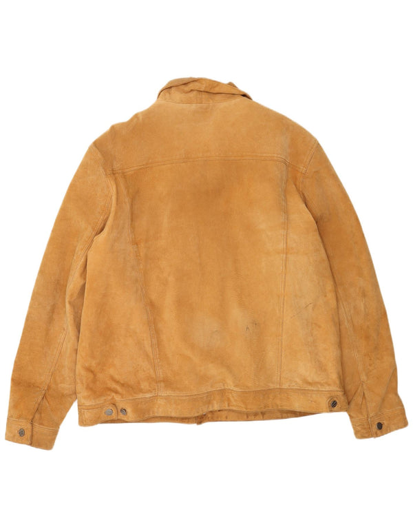 Vintage Ανδρικό Loose Fit Sherpa Suede Jacket EU 60 Large Beige Leather