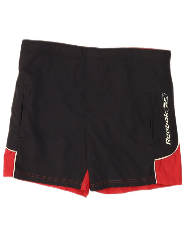 Ανδρικά γραφικά σορτς κολύμβησης Reebok Small Black Colorblock Nylon