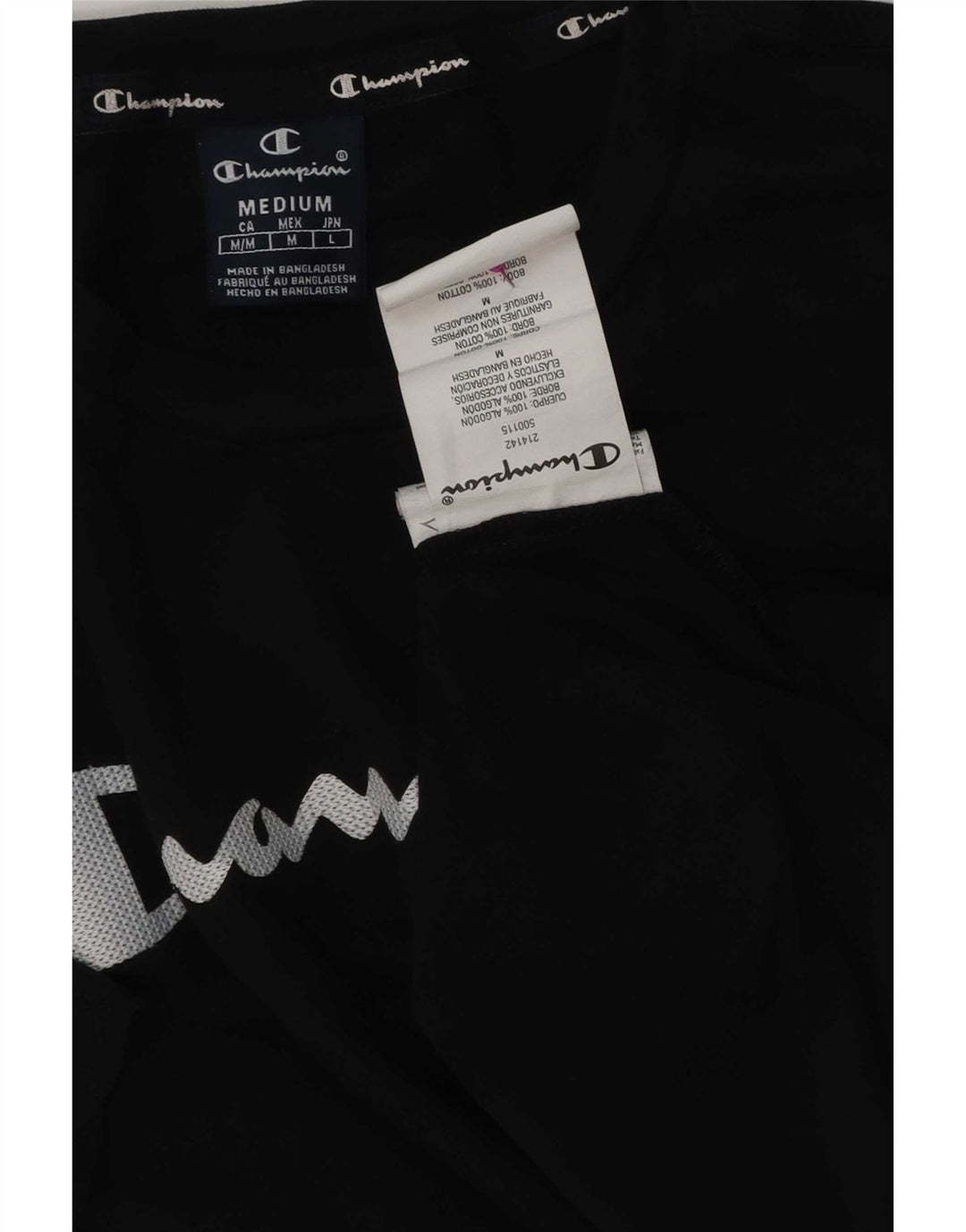 Ανδρικό γραφικό T-Shirt Champion Top Μεσαίο μαύρο βαμβακερό