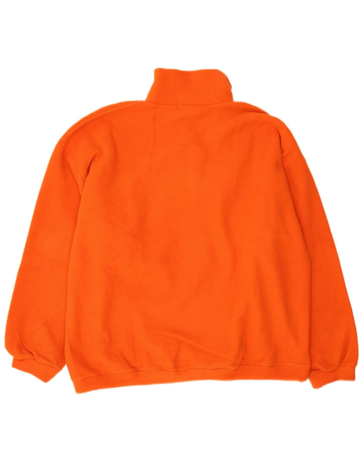 Vintage ανδρικό κουμπιά Fleece Jumper XL Πορτοκαλί πολυεστέρας