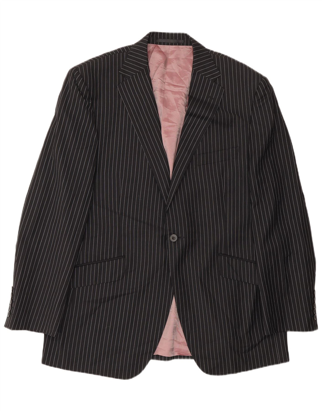 Marks & Spencer Ανδρικό σακάκι 1 κουμπιού Blazer UK 38 Medium Black Pinstripe