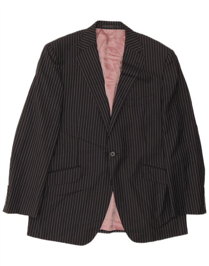 Marks & Spencer Ανδρικό σακάκι 1 κουμπιού Blazer UK 38 Medium Black Pinstripe