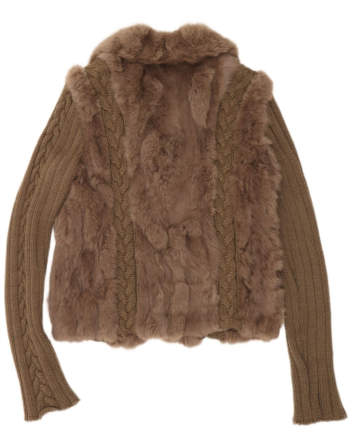 Γυναικείο γούνινο μπουφάν Compagnia Della Moda IT 48 XL Khaki Colourblock Rabbit