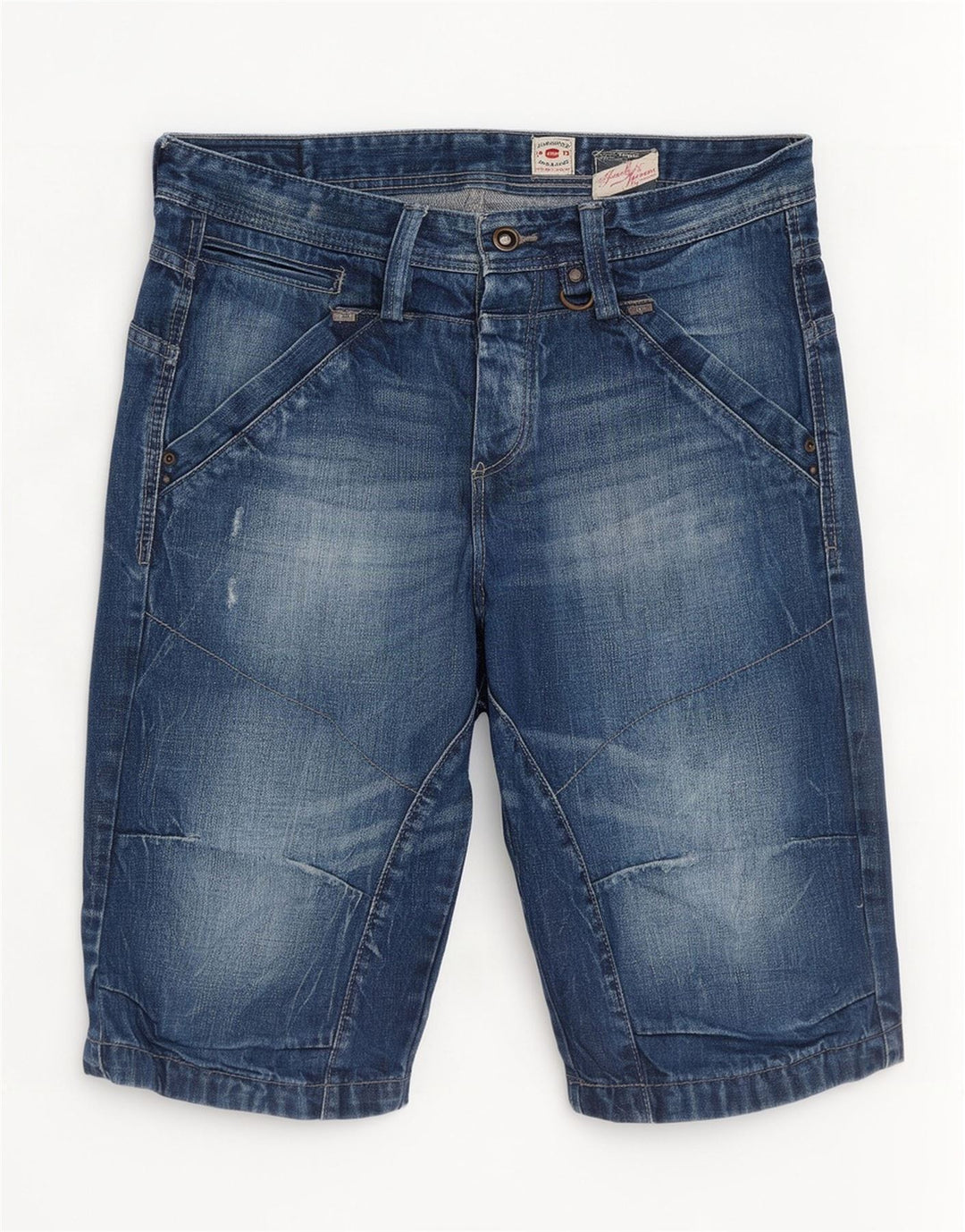 Ανδρικό τζιν σορτς Jack & Jones ταλαιπωρημένο μεσαίο W32 Μπλε βαμβακερό