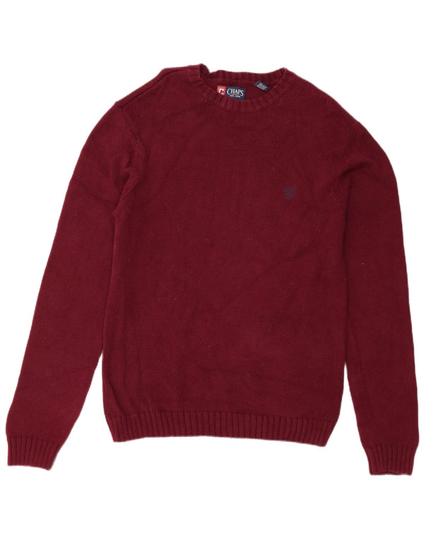 Ανδρικό πουλόβερ Chaps Regular Fit Crew Neck Jumper Μεσαίο μπορντό βαμβακερό