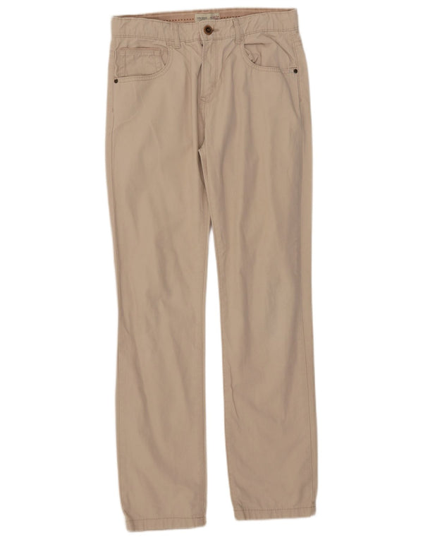Zara Boys Straight Casual Παντελόνι 13-14 ετών W28 L29 Μπεζ βαμβακερό