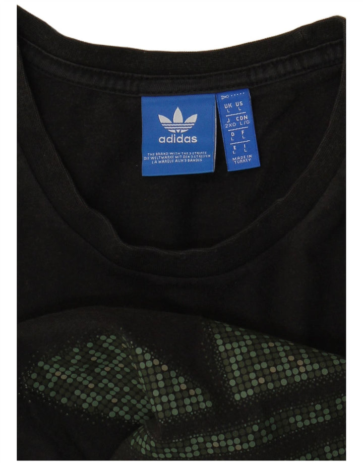 Ανδρικό γραφικό T-Shirt Adidas Top Large Μαύρο