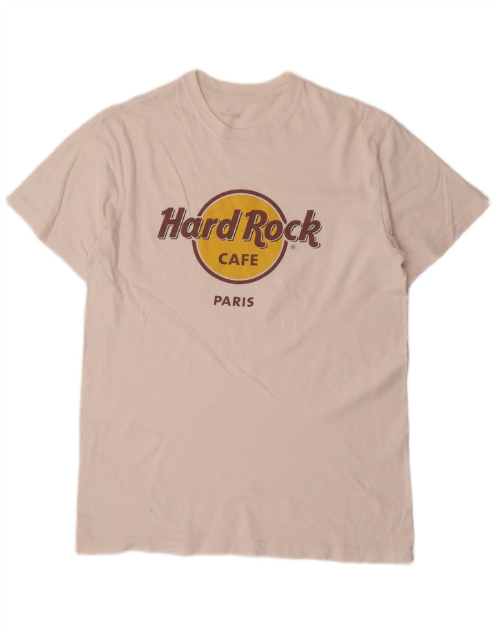 Hard Rock Cafe Ανδρικό T-Shirt γραφικό Παρίσι Top Medium White