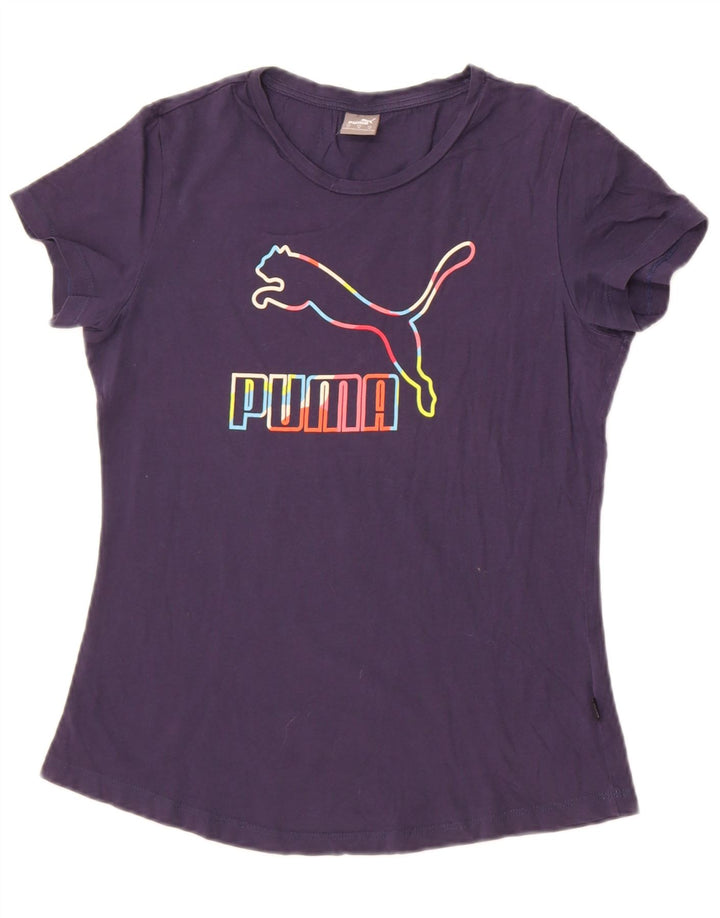 Γυναικείο γραφικό μπλουζάκι Puma Top UK 12 Medium Navy Blue