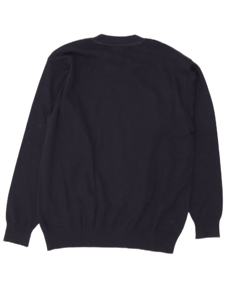 Ανδρικό πουλόβερ με λαιμόκοψη PAUL & SHARK Μεγάλο μπλε ναυτικό μαλλί