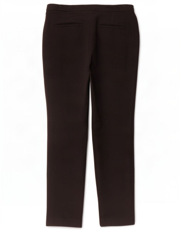John Lewis Womens Slim Casual Trousers UK 10 Small W30 L27 Black Viscose