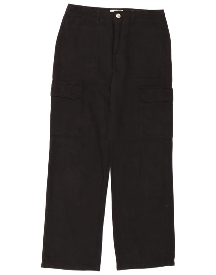 Zara Γυναικείο ίσιο παντελόνι Cargo EU 40 Medium W30 L30 Μαύρο