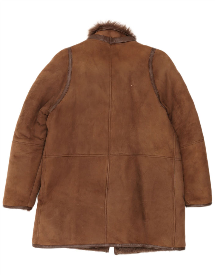 Vintage Γυναικείο Παλτό Shearling EU 42 XL Καφέ