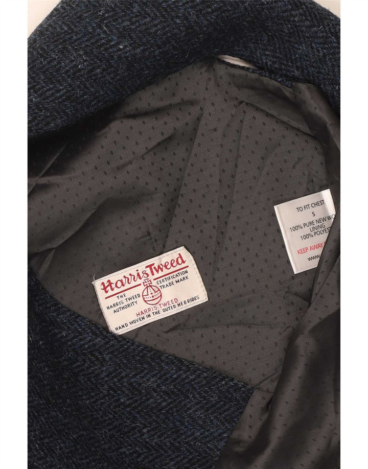 Ανδρικό γιλέκο Harris Tweed Μικρό Μπλε Ψαροκόκκαλο Νέο Μαλλί