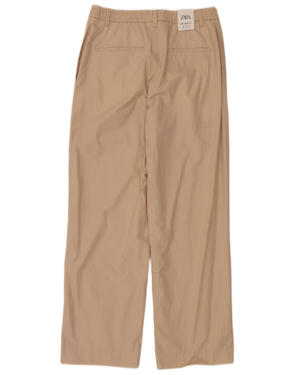 Zara Ανδρικό Φαρδύ Παντελόνι Chino Μεσαίο W31 L30 Μπεζ
