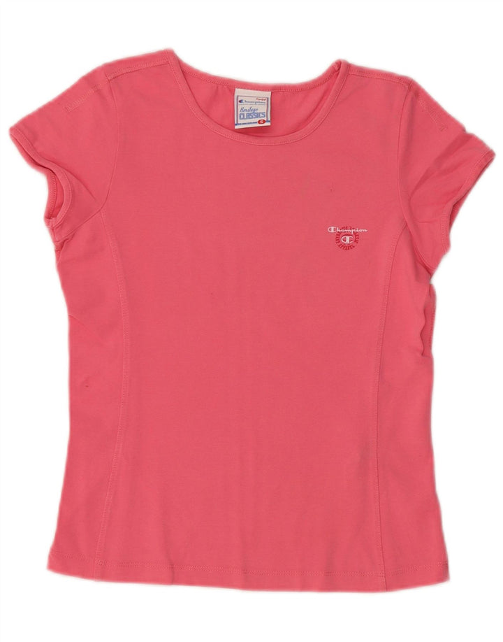 CHAMPION Γυναικεία Heritage Classics Crop T-Shirt UK 8 Small Pink Cotton