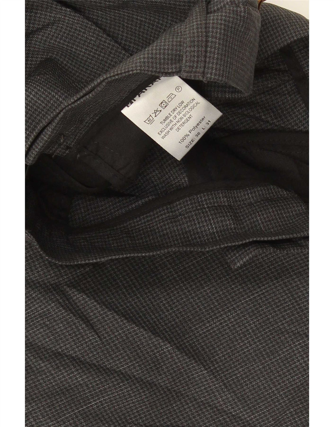 Farah Ανδρικό ίσιο παντελόνι W36 L31 Γκρι Houndstooth Πολυεστέρας