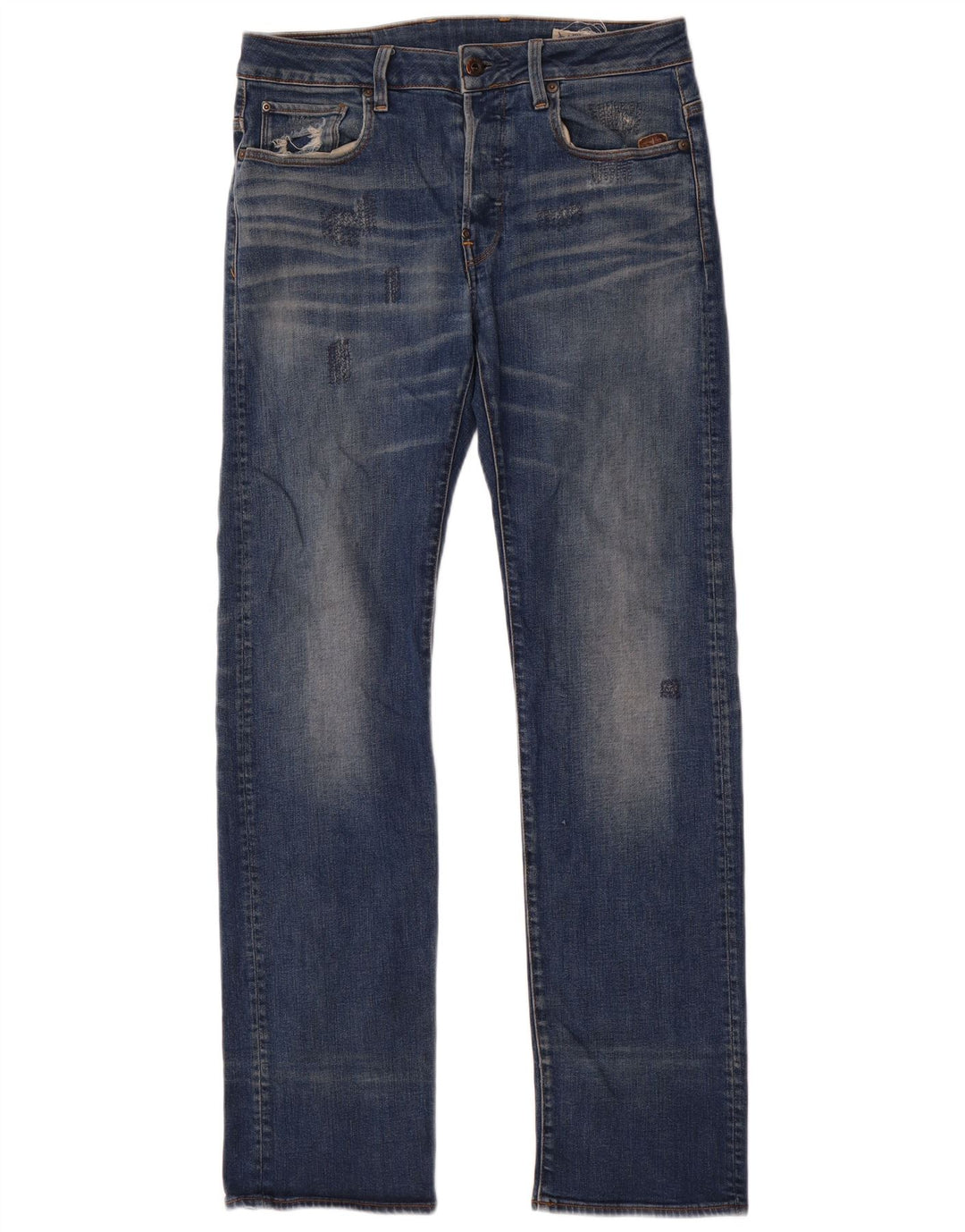 G-Star Ανδρικό τζιν Distressed Straight W30 L34 Μπλε βαμβακερό