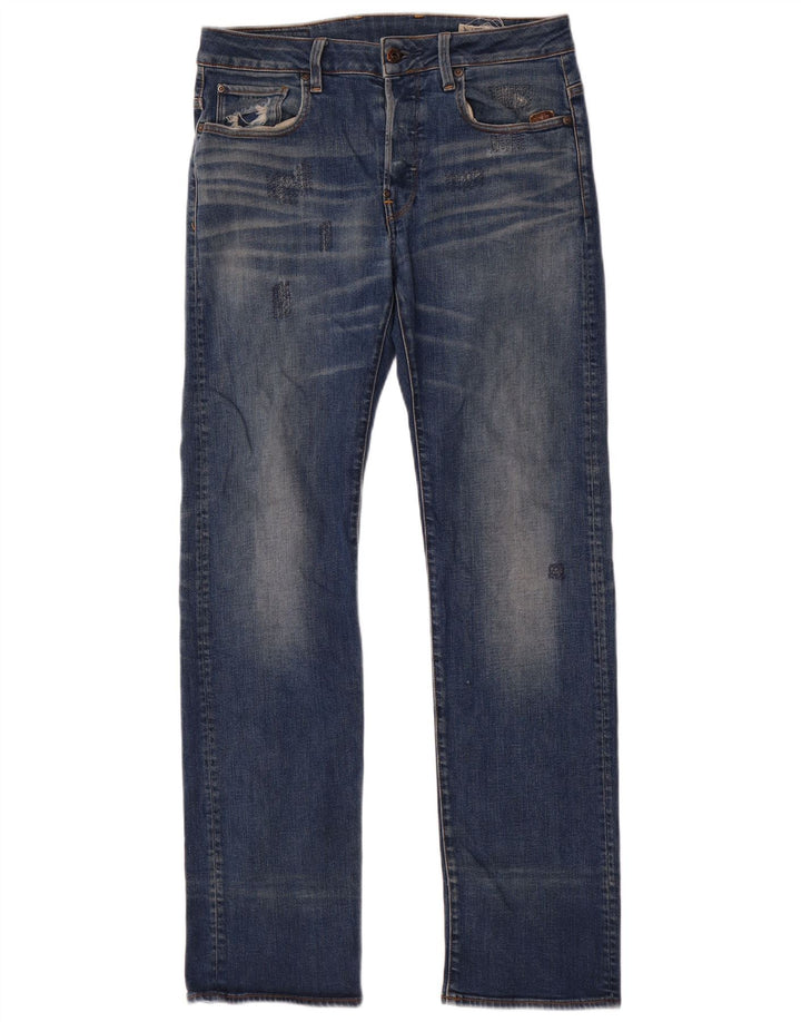 G-Star Ανδρικό τζιν Distressed Straight W30 L34 Μπλε βαμβακερό