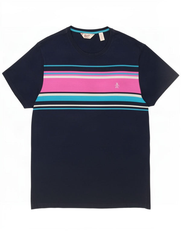 Ανδρικό T-Shirt Penguin Top 2XL Navy Blue Colorblock Βαμβακερό