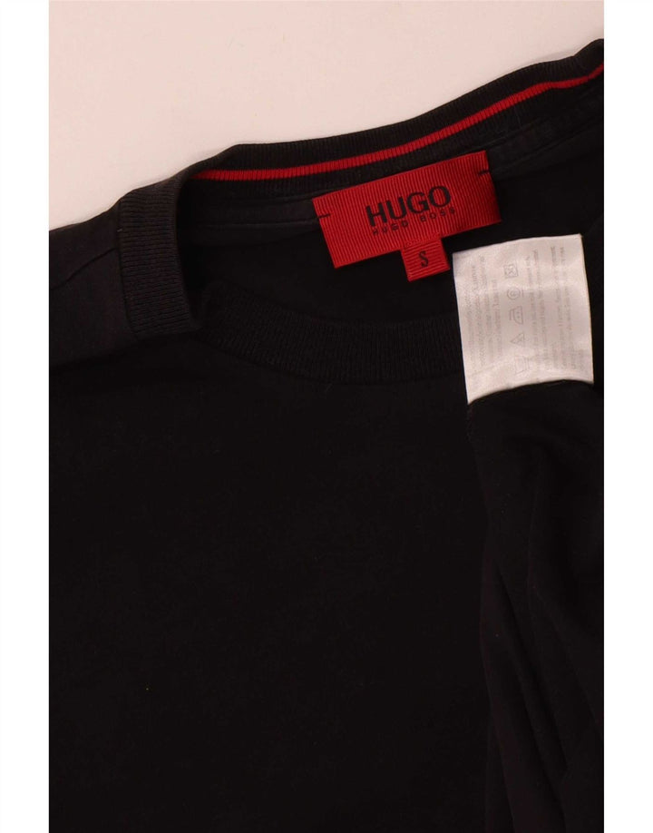 Ανδρικό μακρυμάνικο τοπ Hugo Boss, μικρό μαύρο βαμβακερό