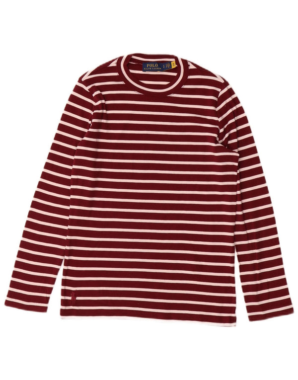 Polo Ralph Lauren γυναικείο μακρυμάνικο UK 10 Small Burgundy ριγέ
