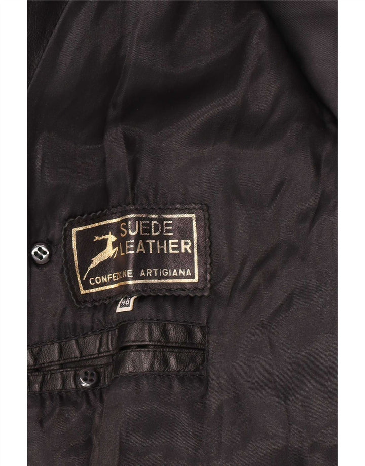 Vintage Ανδρικό Δερμάτινο Παλτό IT 48 Medium Black Classic